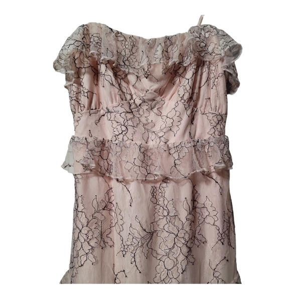 Lover's + Friends Adaline Mini Dress in Soft Blush XS Lace Barbie Ruffle - Picture 7 of 9